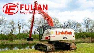 introducing the link belt 220, 260, and 370 x4s long front excavators