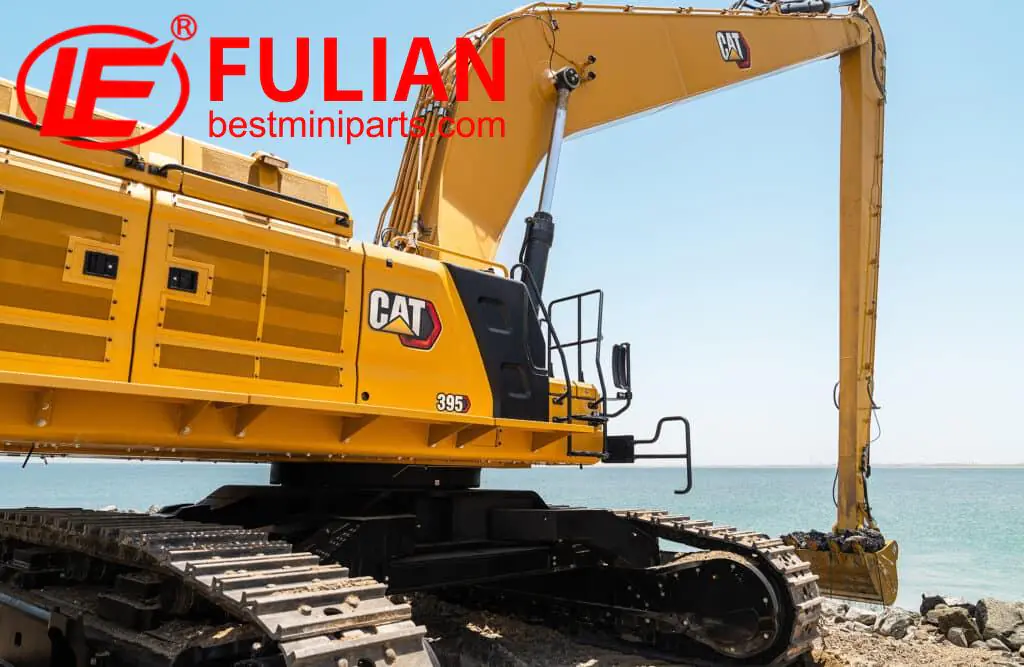 caterpillar 395 lre super long reach excavator designed for dredging and canal work