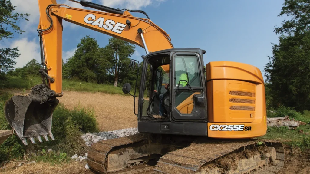 case cx255e sr excavator delivers 27 ton performance with short radius design for tight job sites
